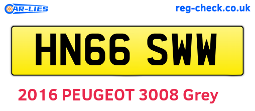 HN66SWW are the vehicle registration plates.
