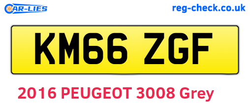 KM66ZGF are the vehicle registration plates.