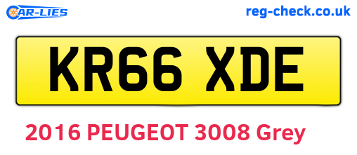 KR66XDE are the vehicle registration plates.