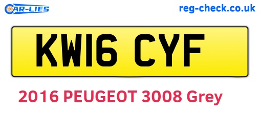 KW16CYF are the vehicle registration plates.