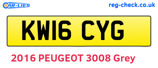 KW16CYG are the vehicle registration plates.