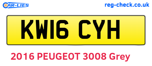 KW16CYH are the vehicle registration plates.