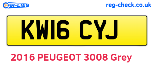 KW16CYJ are the vehicle registration plates.