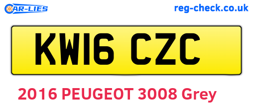 KW16CZC are the vehicle registration plates.