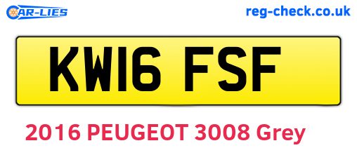 KW16FSF are the vehicle registration plates.