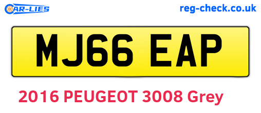 MJ66EAP are the vehicle registration plates.