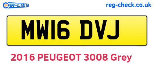 MW16DVJ are the vehicle registration plates.