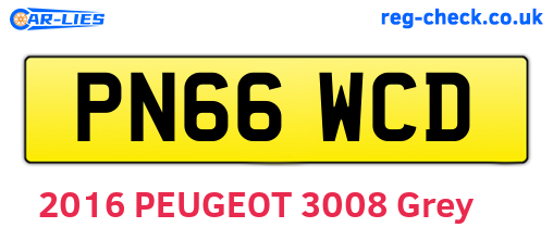 PN66WCD are the vehicle registration plates.