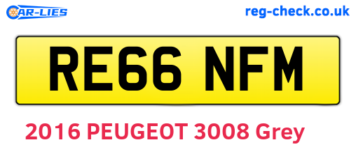 RE66NFM are the vehicle registration plates.