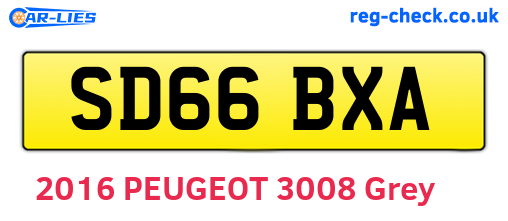 SD66BXA are the vehicle registration plates.