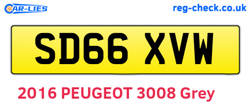 SD66XVW are the vehicle registration plates.