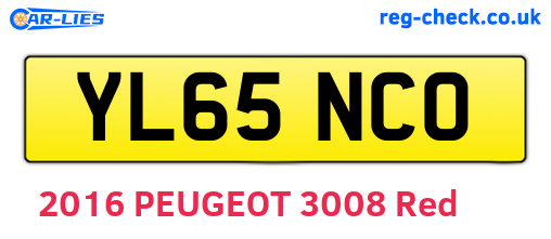 YL65NCO are the vehicle registration plates.
