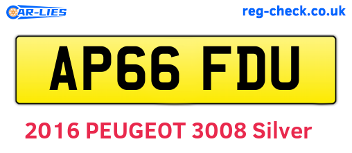 AP66FDU are the vehicle registration plates.