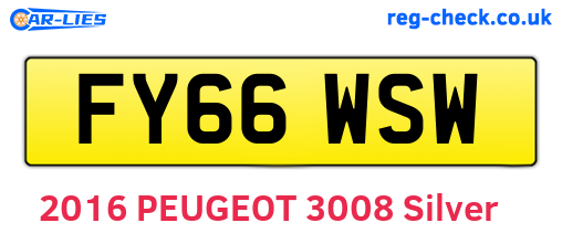 FY66WSW are the vehicle registration plates.
