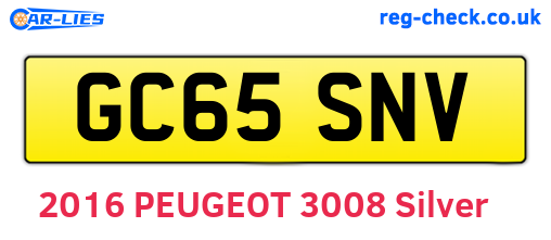 GC65SNV are the vehicle registration plates.