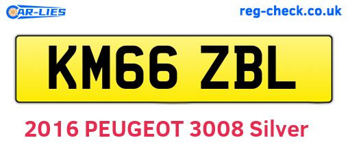 KM66ZBL are the vehicle registration plates.