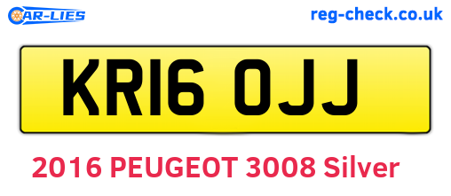 KR16OJJ are the vehicle registration plates.