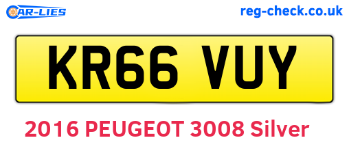 KR66VUY are the vehicle registration plates.