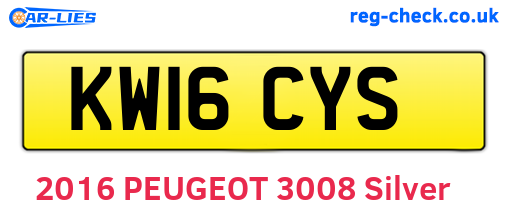 KW16CYS are the vehicle registration plates.