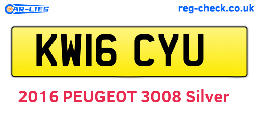 KW16CYU are the vehicle registration plates.