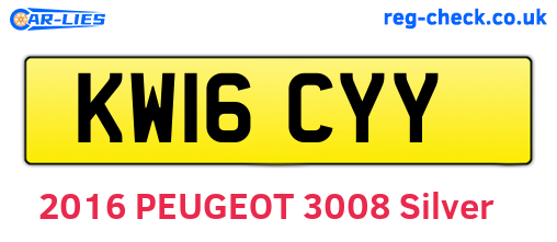 KW16CYY are the vehicle registration plates.
