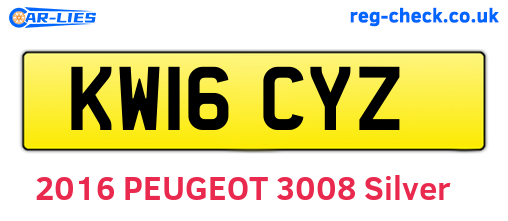 KW16CYZ are the vehicle registration plates.