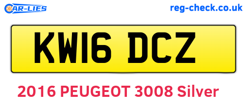KW16DCZ are the vehicle registration plates.