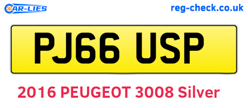 PJ66USP are the vehicle registration plates.