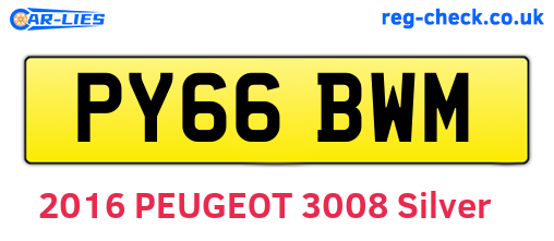 PY66BWM are the vehicle registration plates.