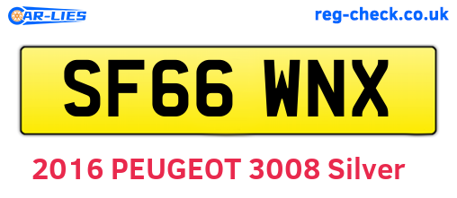SF66WNX are the vehicle registration plates.