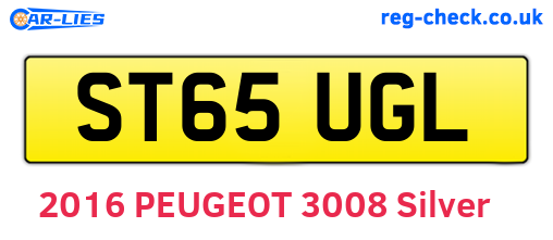 ST65UGL are the vehicle registration plates.