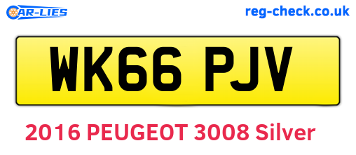 WK66PJV are the vehicle registration plates.