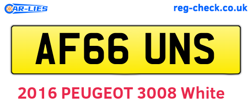 AF66UNS are the vehicle registration plates.