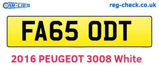 FA65ODT are the vehicle registration plates.