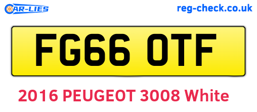 FG66OTF are the vehicle registration plates.