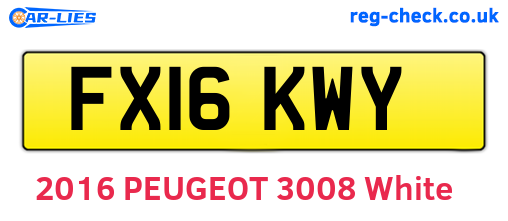 FX16KWY are the vehicle registration plates.
