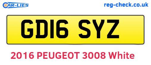 GD16SYZ are the vehicle registration plates.