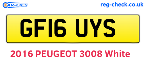 GF16UYS are the vehicle registration plates.