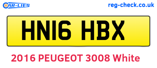HN16HBX are the vehicle registration plates.