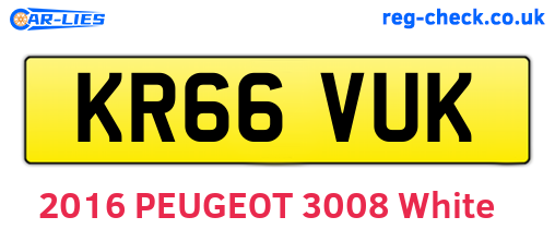KR66VUK are the vehicle registration plates.
