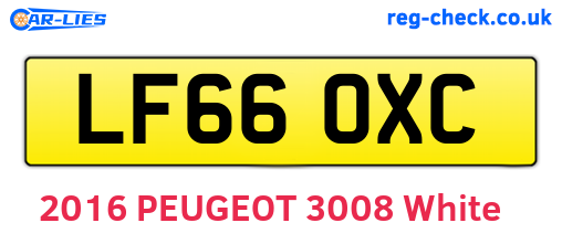 LF66OXC are the vehicle registration plates.