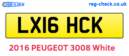 LX16HCK are the vehicle registration plates.