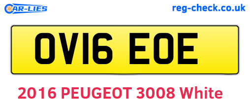 OV16EOE are the vehicle registration plates.