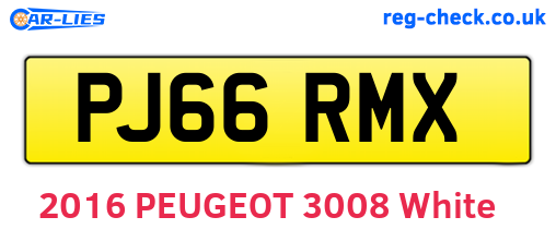 PJ66RMX are the vehicle registration plates.