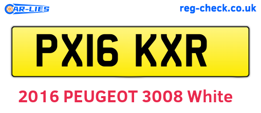 PX16KXR are the vehicle registration plates.