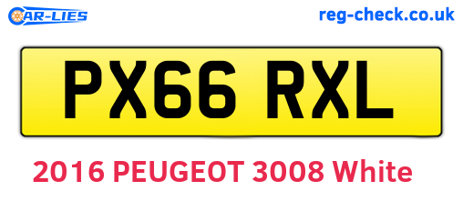 PX66RXL are the vehicle registration plates.
