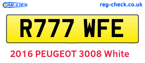 R777WFE are the vehicle registration plates.