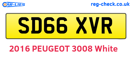 SD66XVR are the vehicle registration plates.