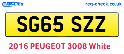 SG65SZZ are the vehicle registration plates.