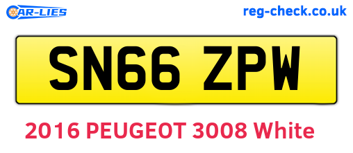 SN66ZPW are the vehicle registration plates.